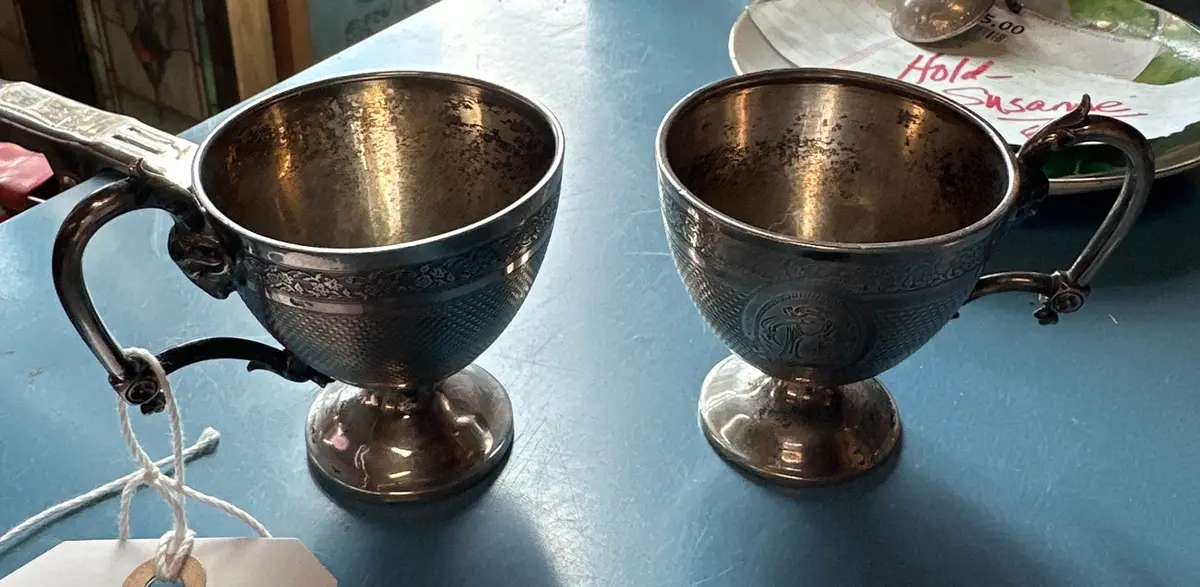 Pair Of Sterling Silver Cups 1