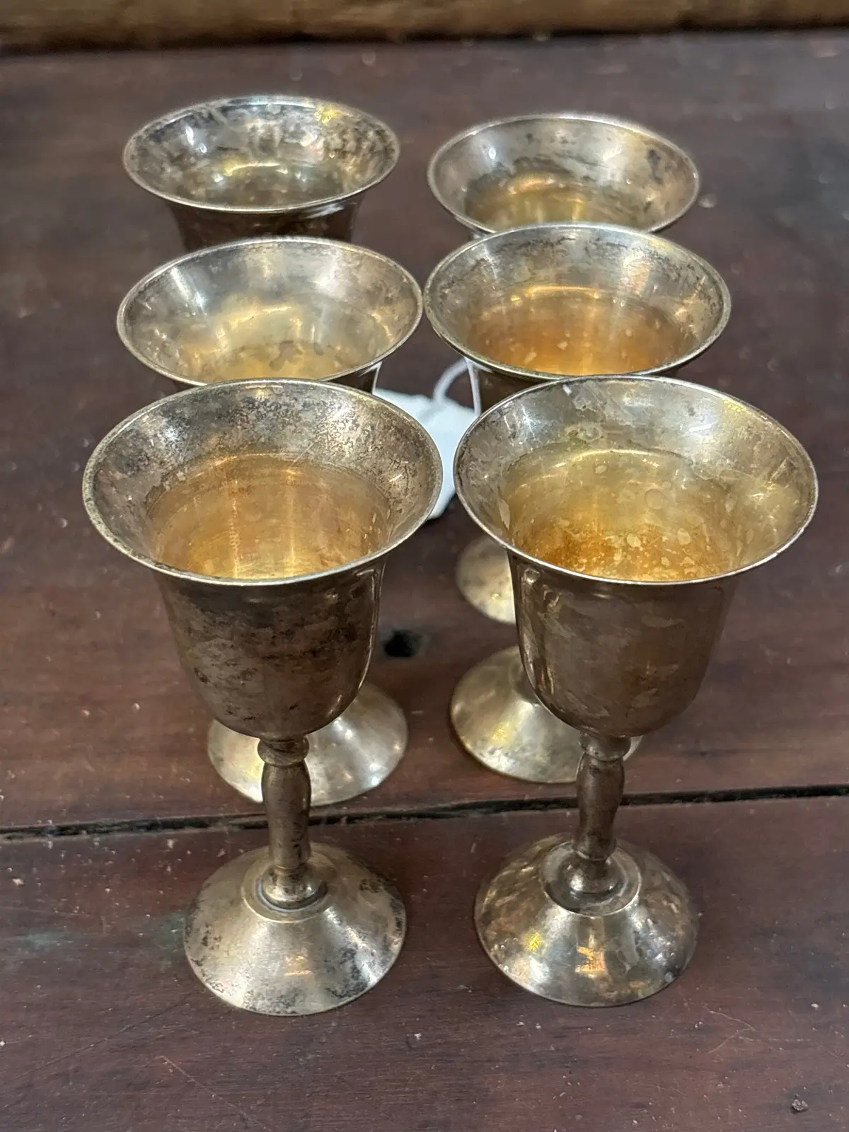 Set Of 6 Silverplate Cordials 1