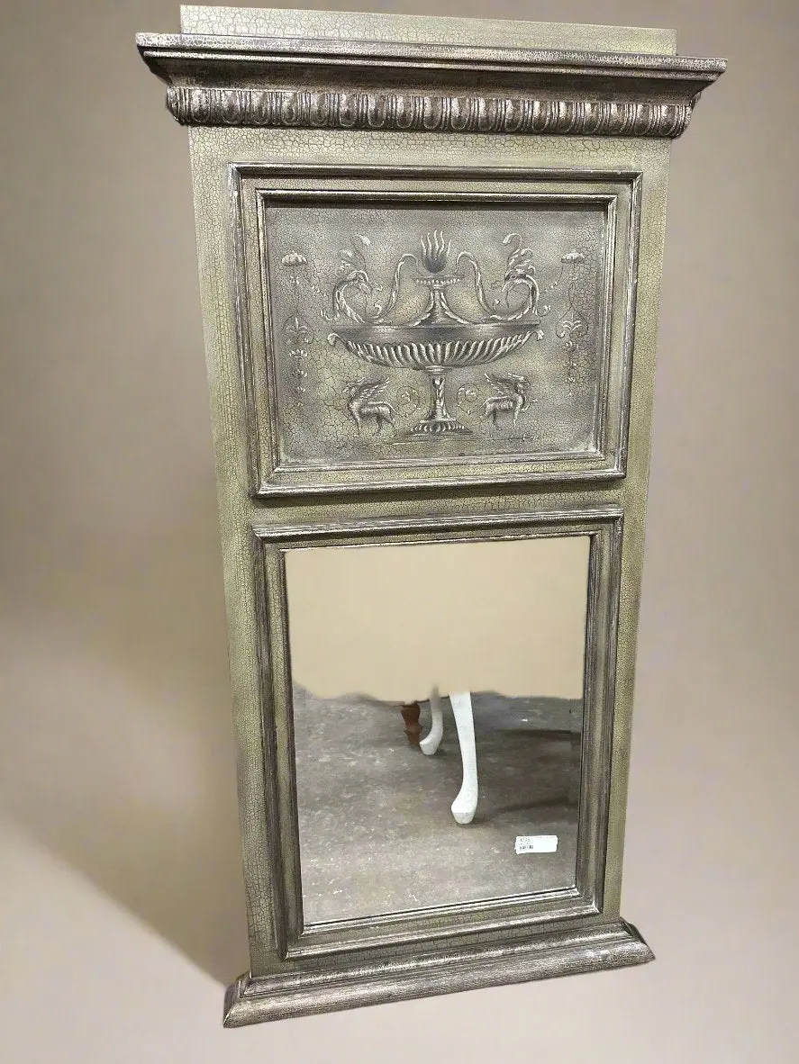 Not Old Painted Trumeau Mirror With Griffins 1