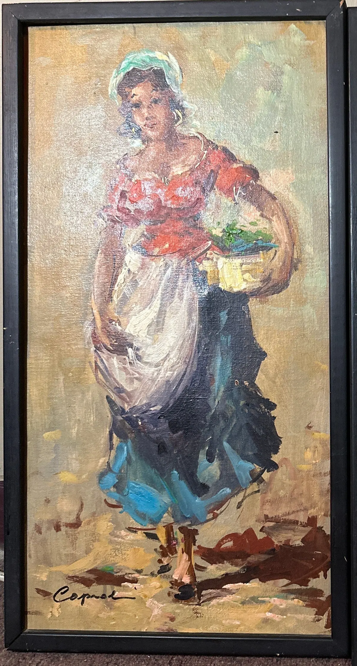 Pair Of Italian Maiden Paintings 1