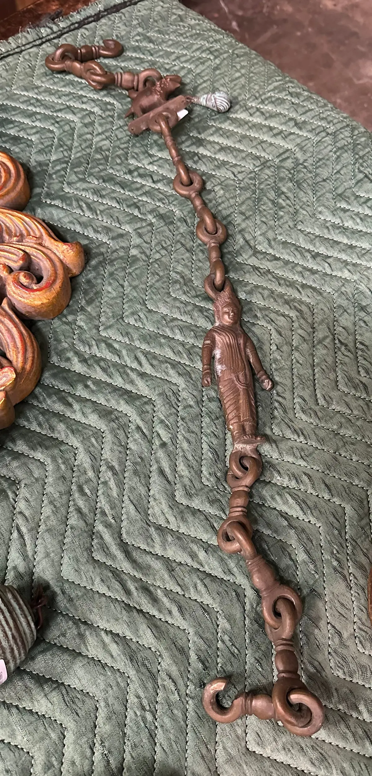 Long Bronze China With Elephant And Figure 1