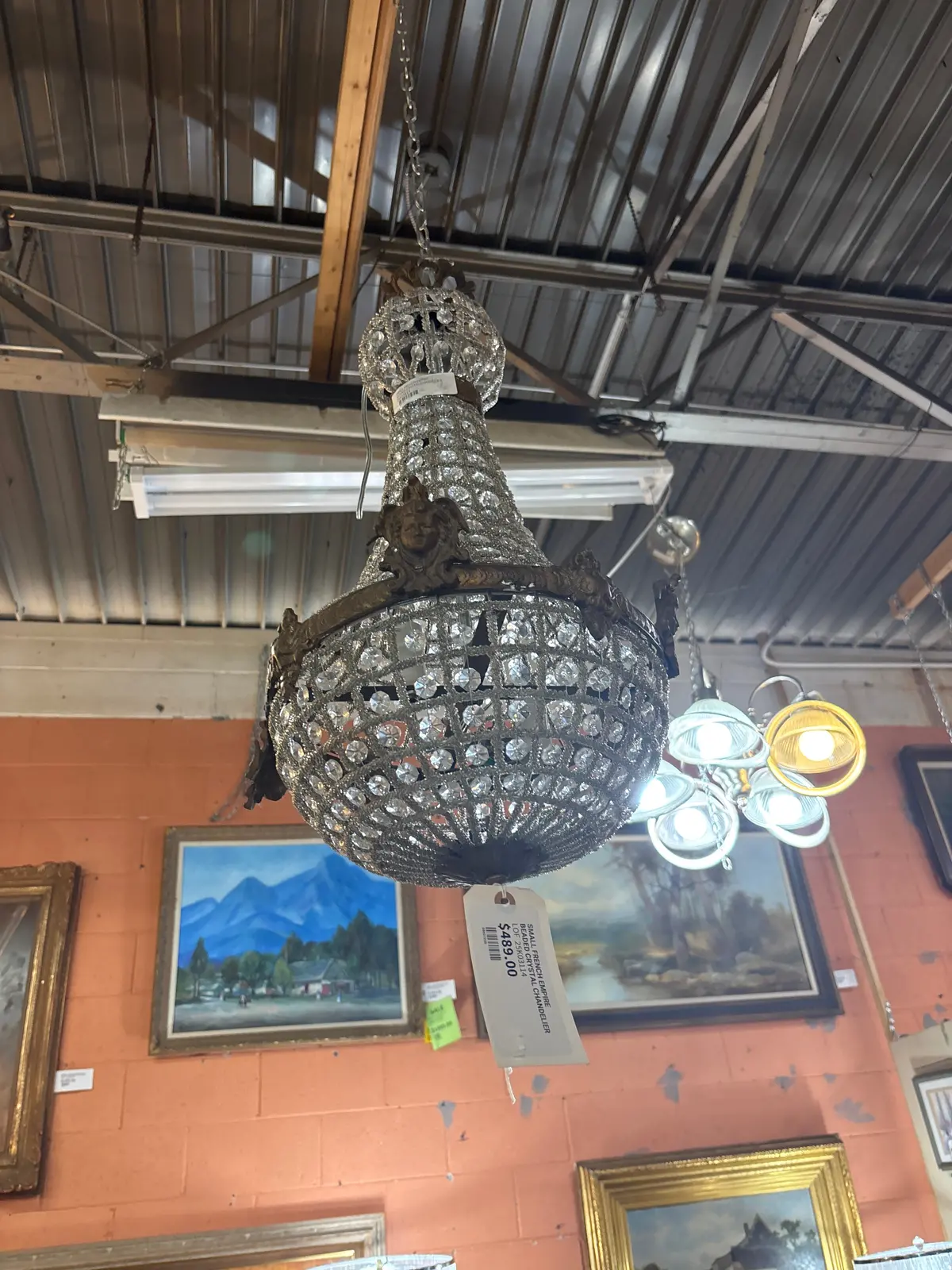 Small French Empire  Beaded Crystal Chandelier 1