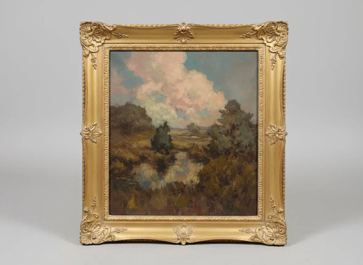 European Impressionist Landscape Signed Oil Painting 1