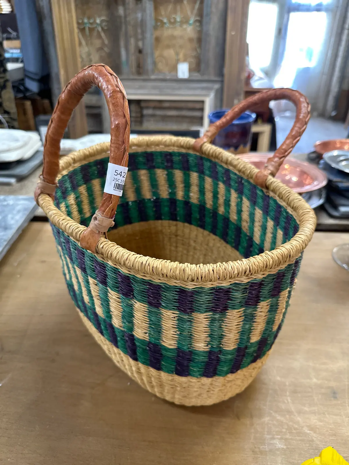 African Woven Sisal Basket 1