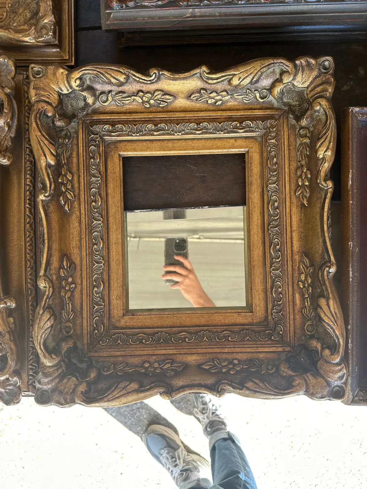 Small Heavy Gold Ornate Frame With Dark Wash 1