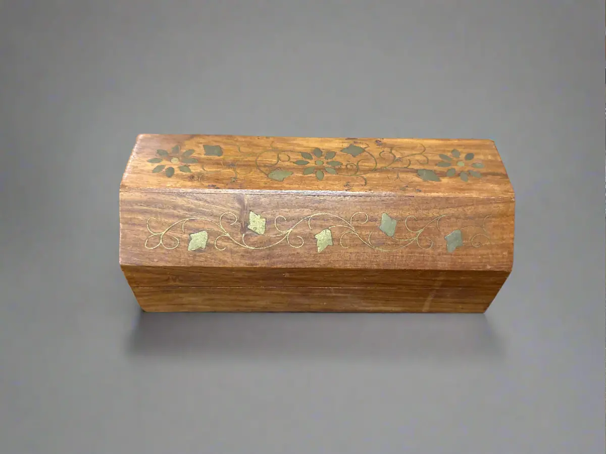 Brass Inlaid Rosewood Box 1