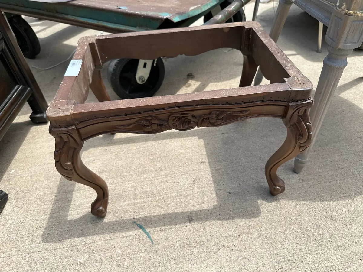Small Louis Xv  Wood Stool Base 1