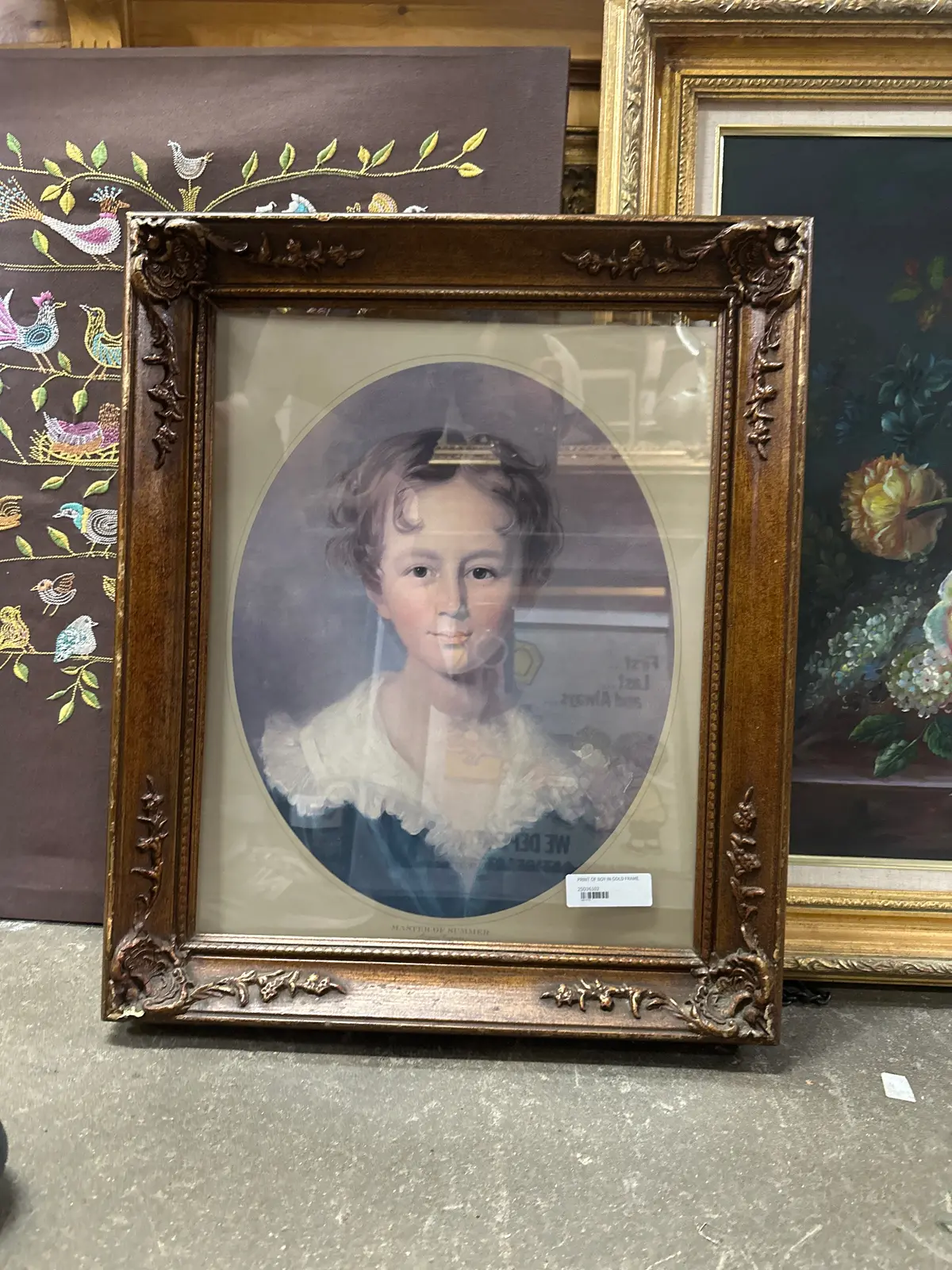 Print Of Boy In Gold Frame 1