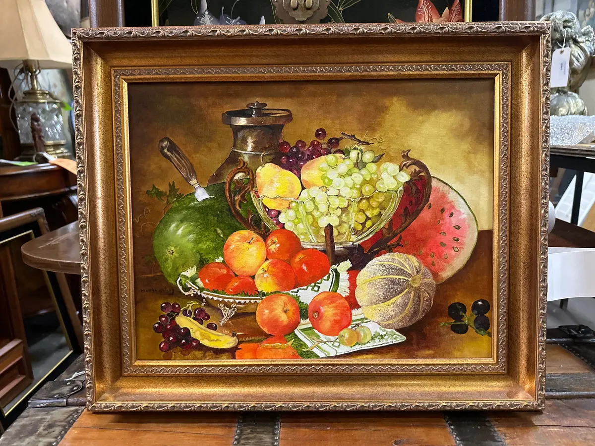 Gilt Framed Fruit Still Life Oil Painting 1