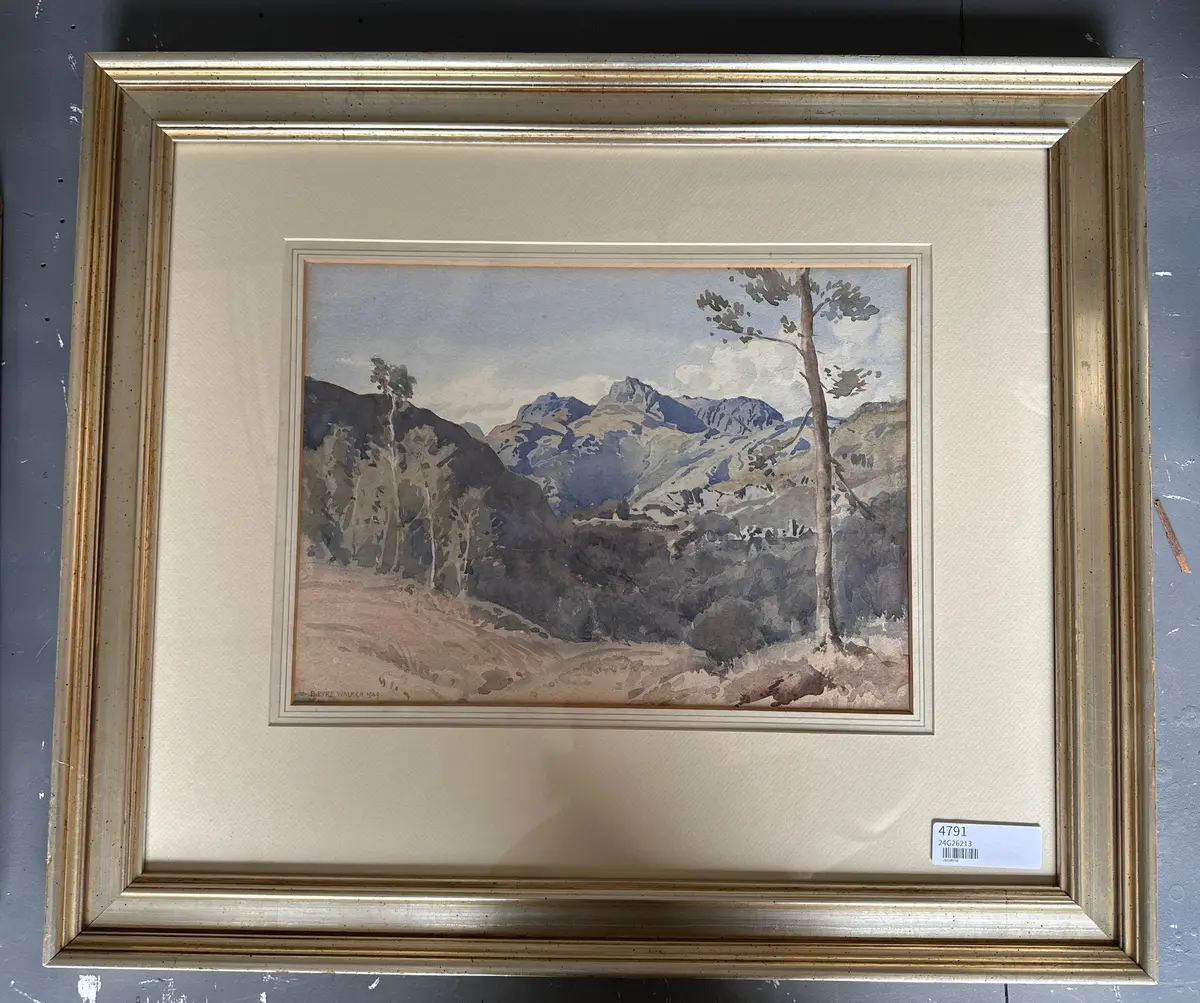 Water Color Landscape By Listed Artist Bernard Eyer Walker 1