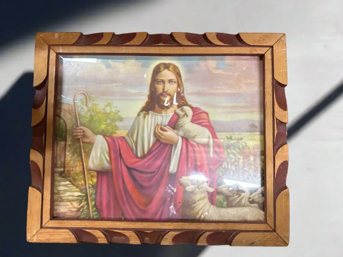 Good Shepherd Print In Carved Frame 1