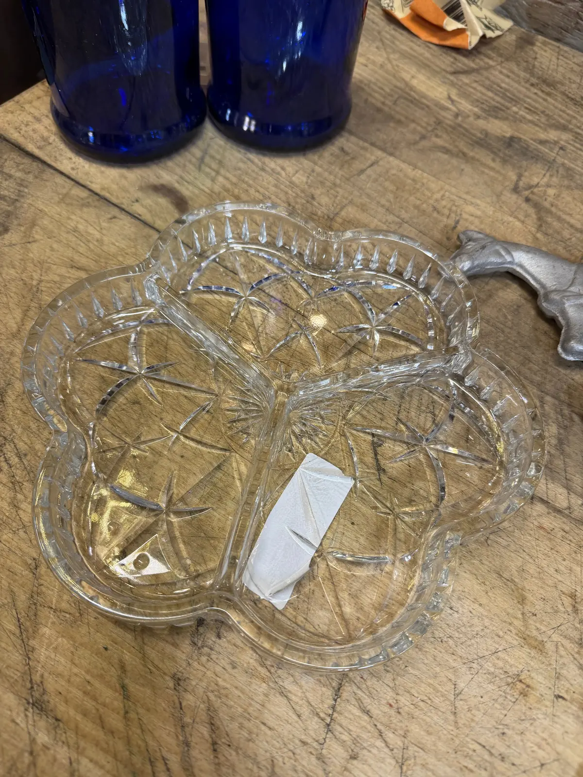 Pressed Glass Divided Relish Dish 1