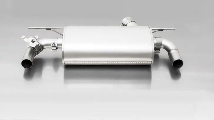 Remus Exhaust Rear Silencer Using The Oe Valve Control System With Carbon Tail Pipes 102 Mm Angled Titanium Internals - 1 Series F20/F21 Lci M140i 2015-2018 1