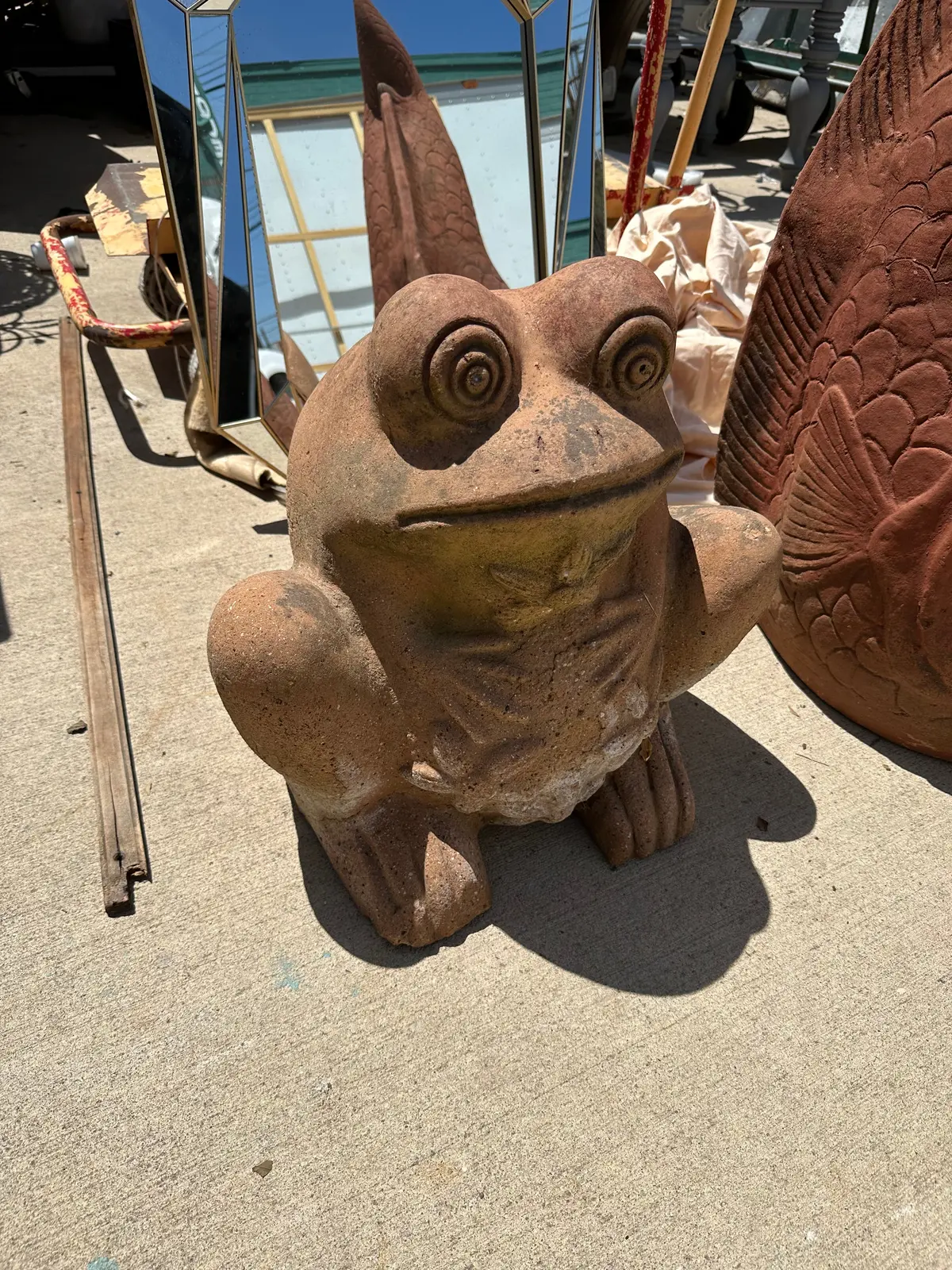 As Found Large Terra Cotta Frog Planter As Found 1