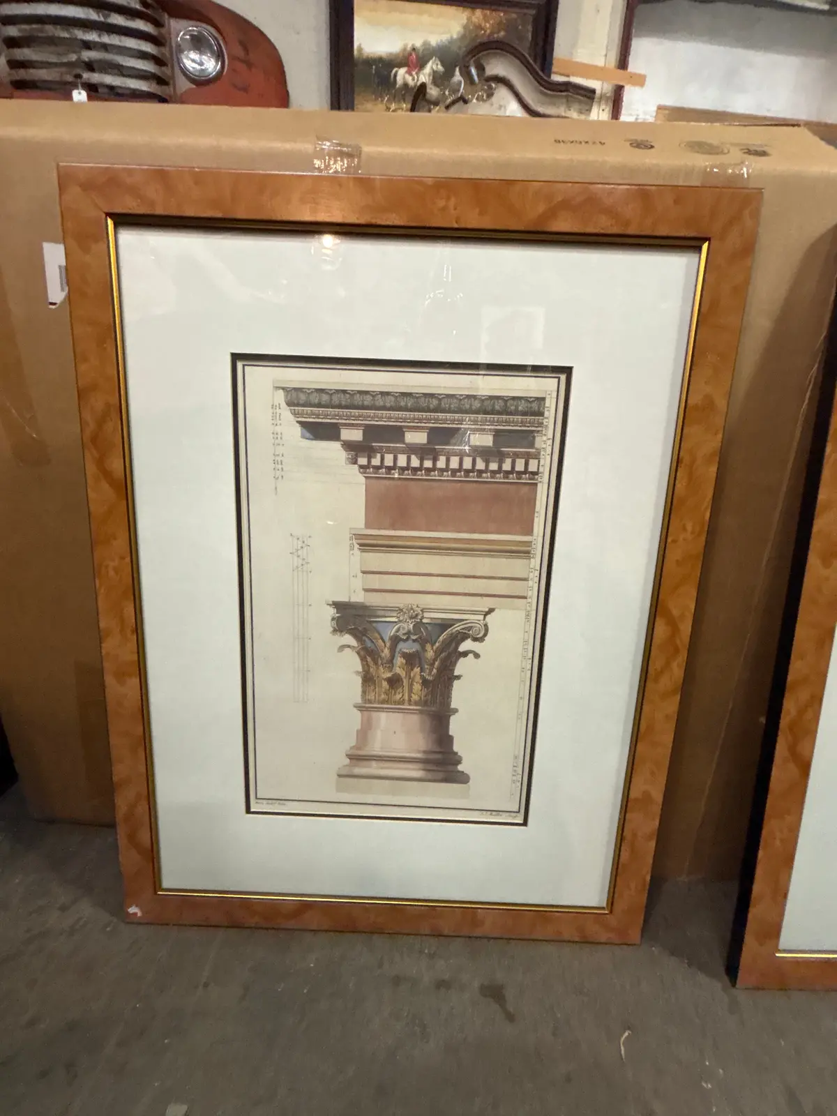 Large Hand Colored 18Th Century Architectural Engraving 1