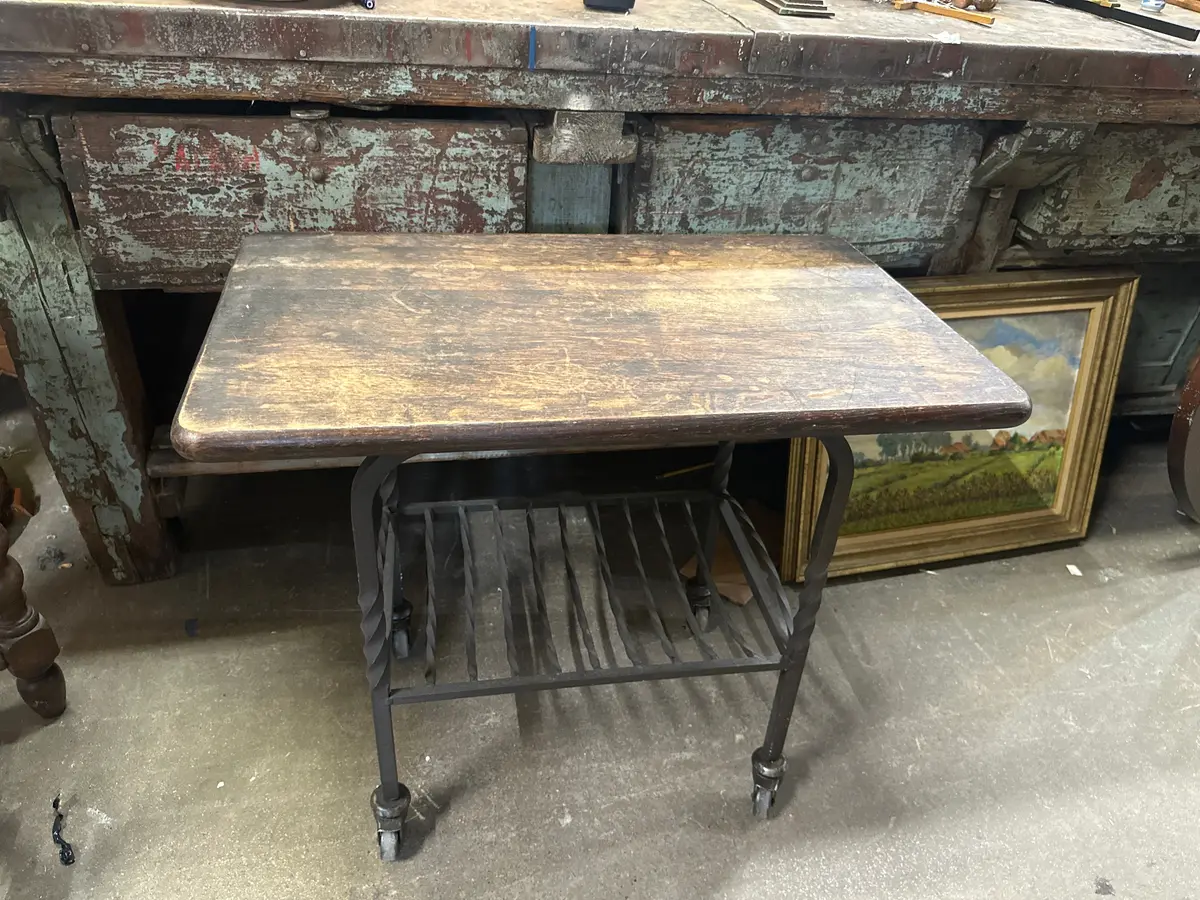 Iron And Oak Bar Cart 1