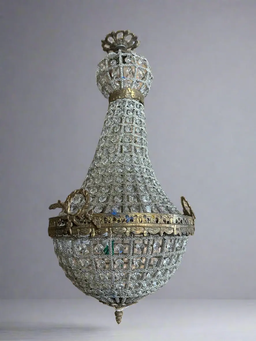 Small French Empire Beaded Chandelier 1