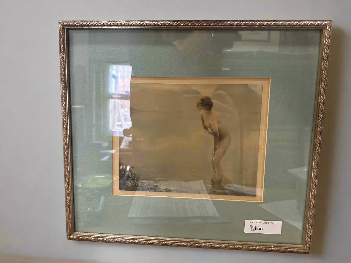 Nude In Lake Vintage Print 1