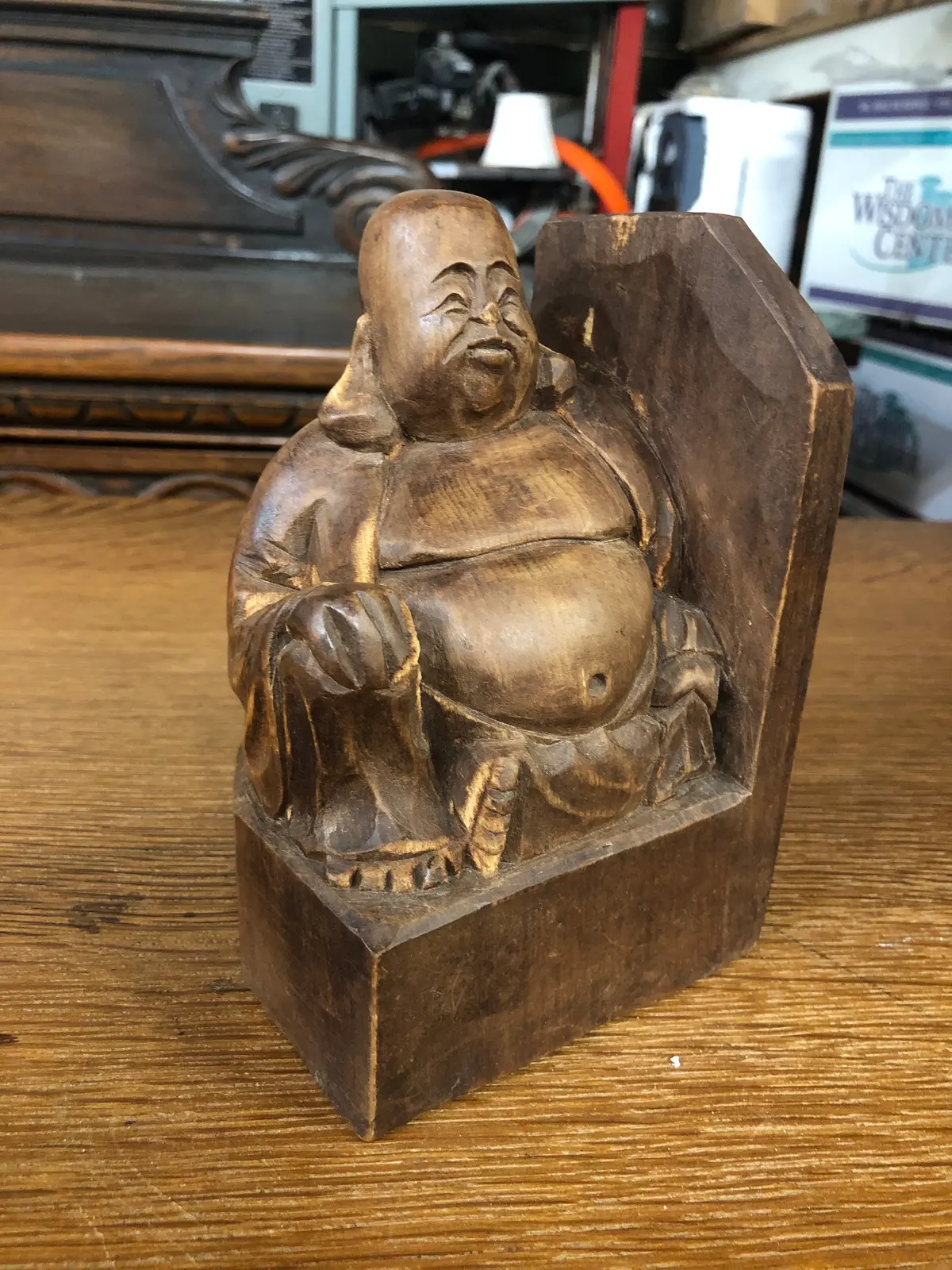 Wood Buddha Bookend 1