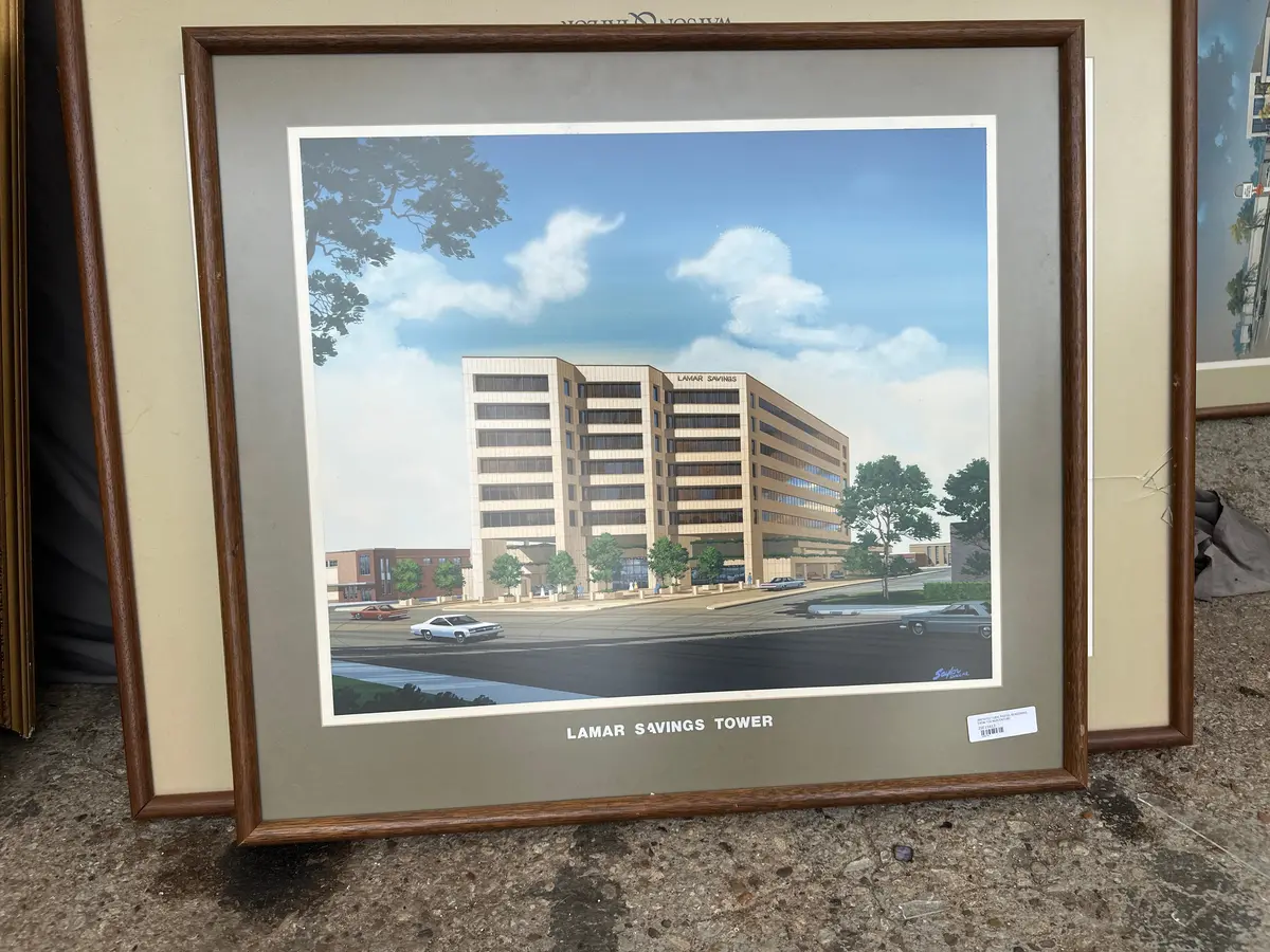 Architectural Pastel Rendering From The Midcentury 1