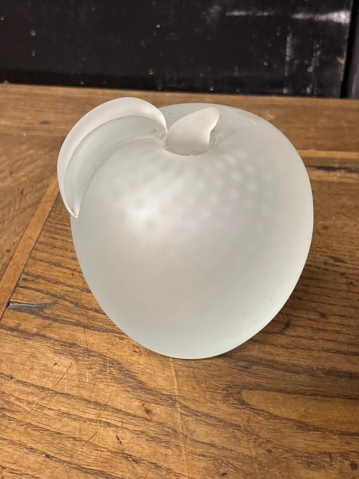 Large Frosted Glass Apple 1