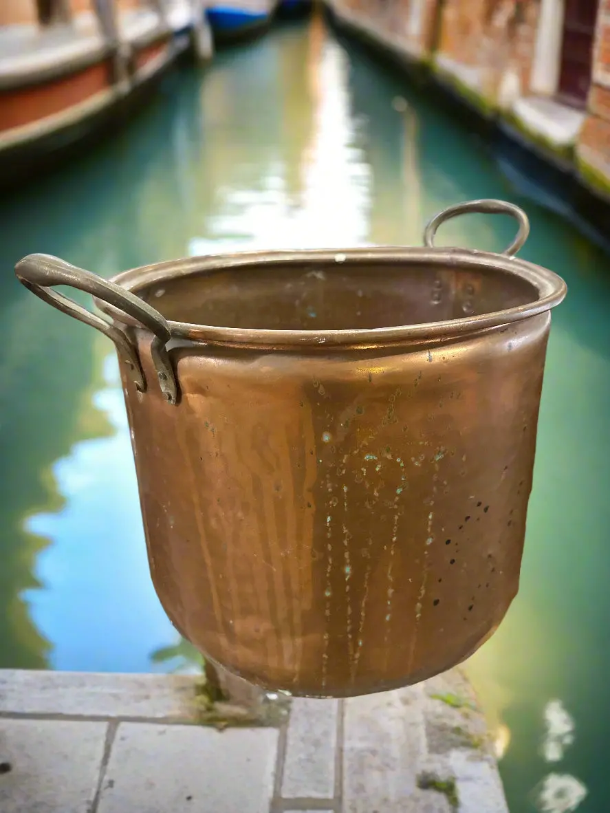 Copper Pot With Brass Handles 1
