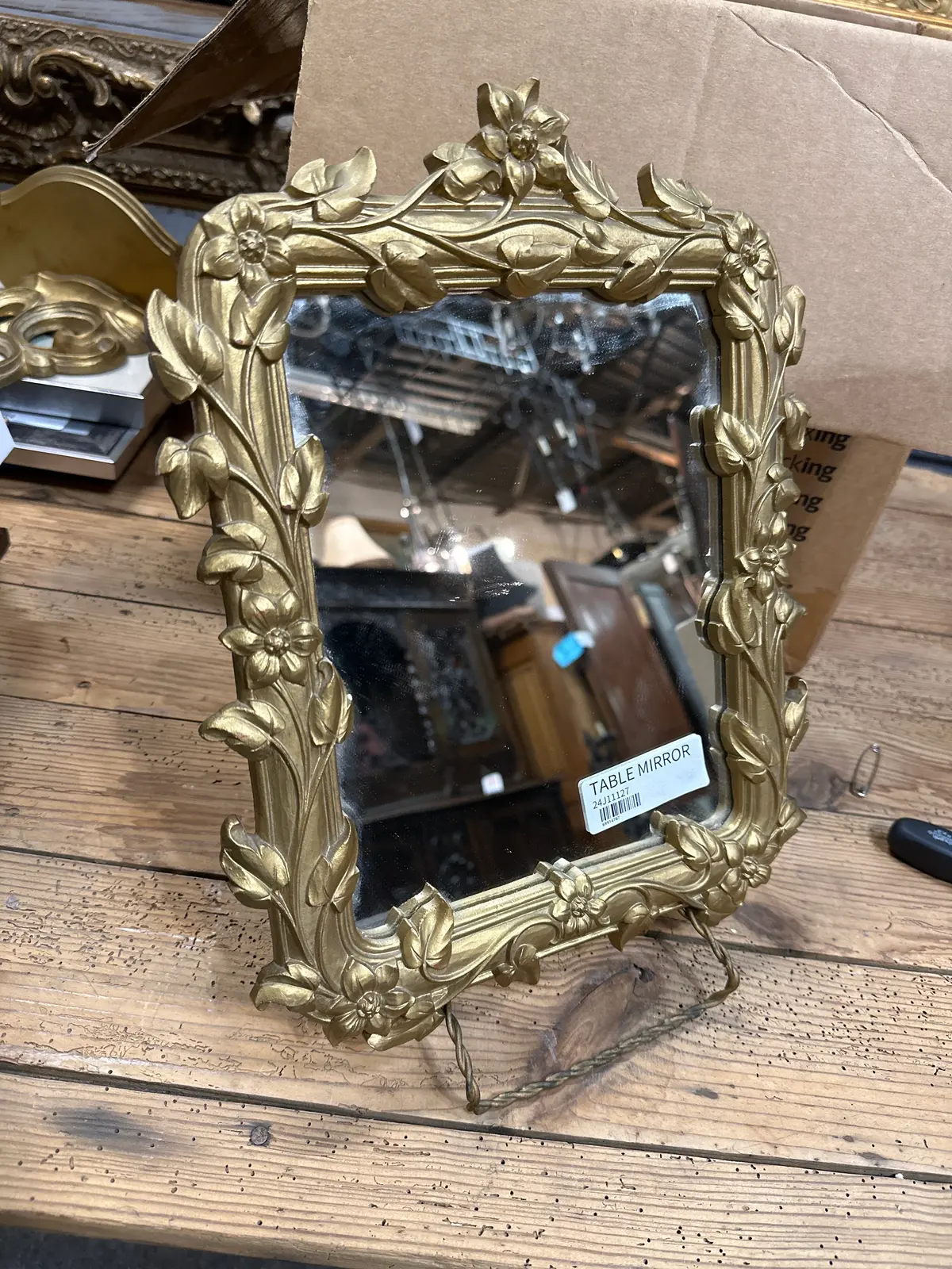 Gold Composition Vine Edge Small Mirror 1