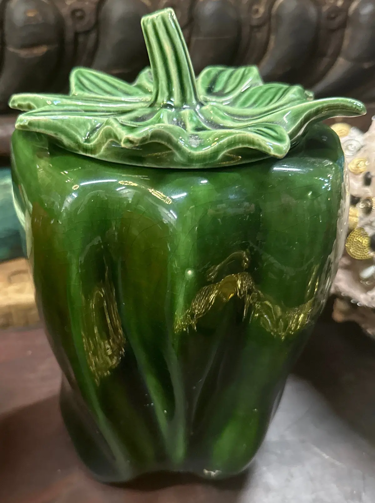 Green Pepper Cookie Jar Made In Usa 1