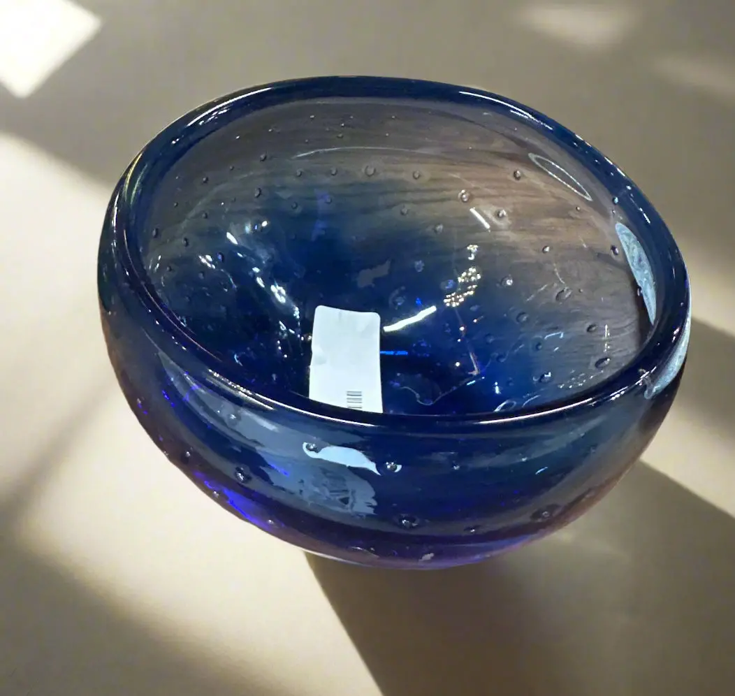 Art Glass Blue Bowl 1