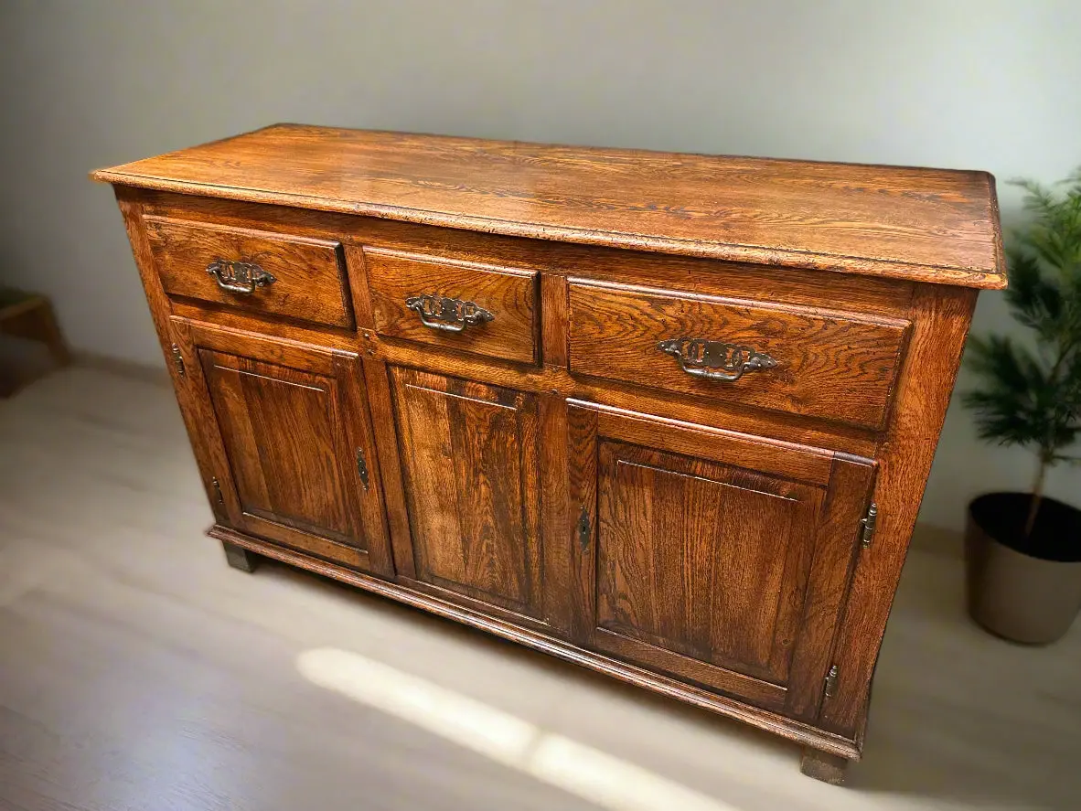 Rustic Ash  Server With Square Panels 1