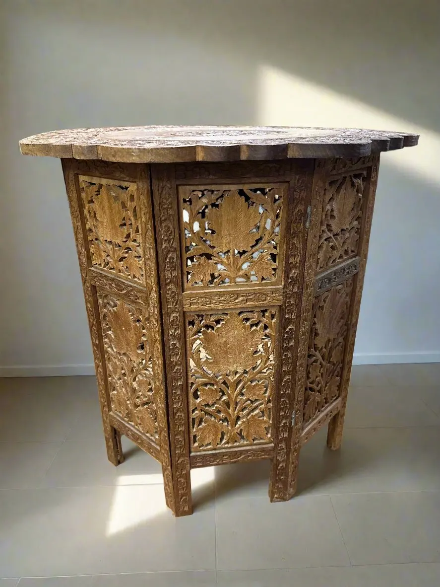 Indian Teak Inlaid Table 1