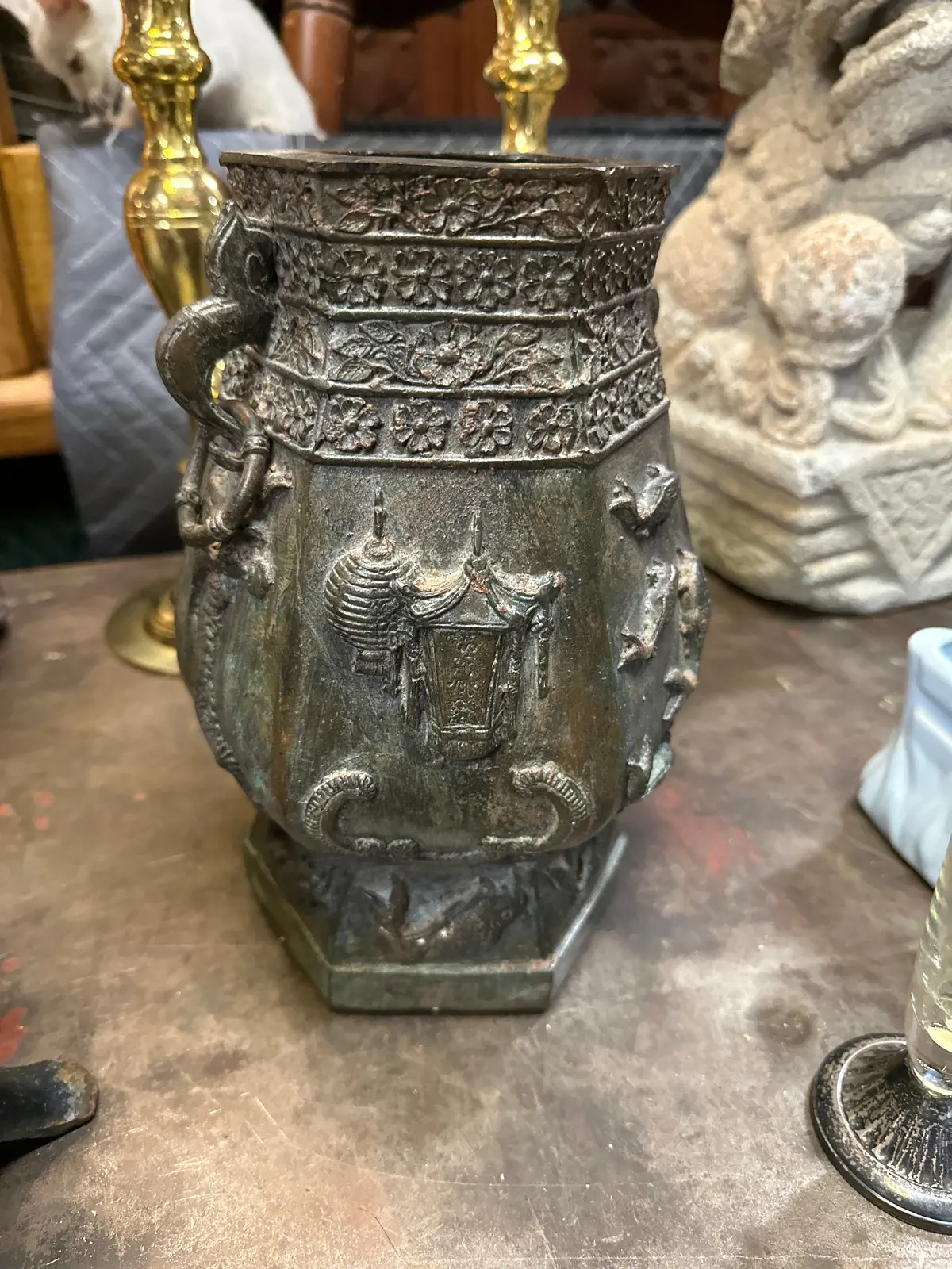 Bronze Gold Finish Planter Or Vase 1