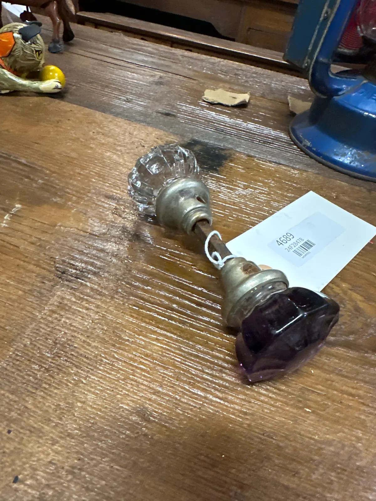 Glass And Ruby Glass Door Knob Set 1