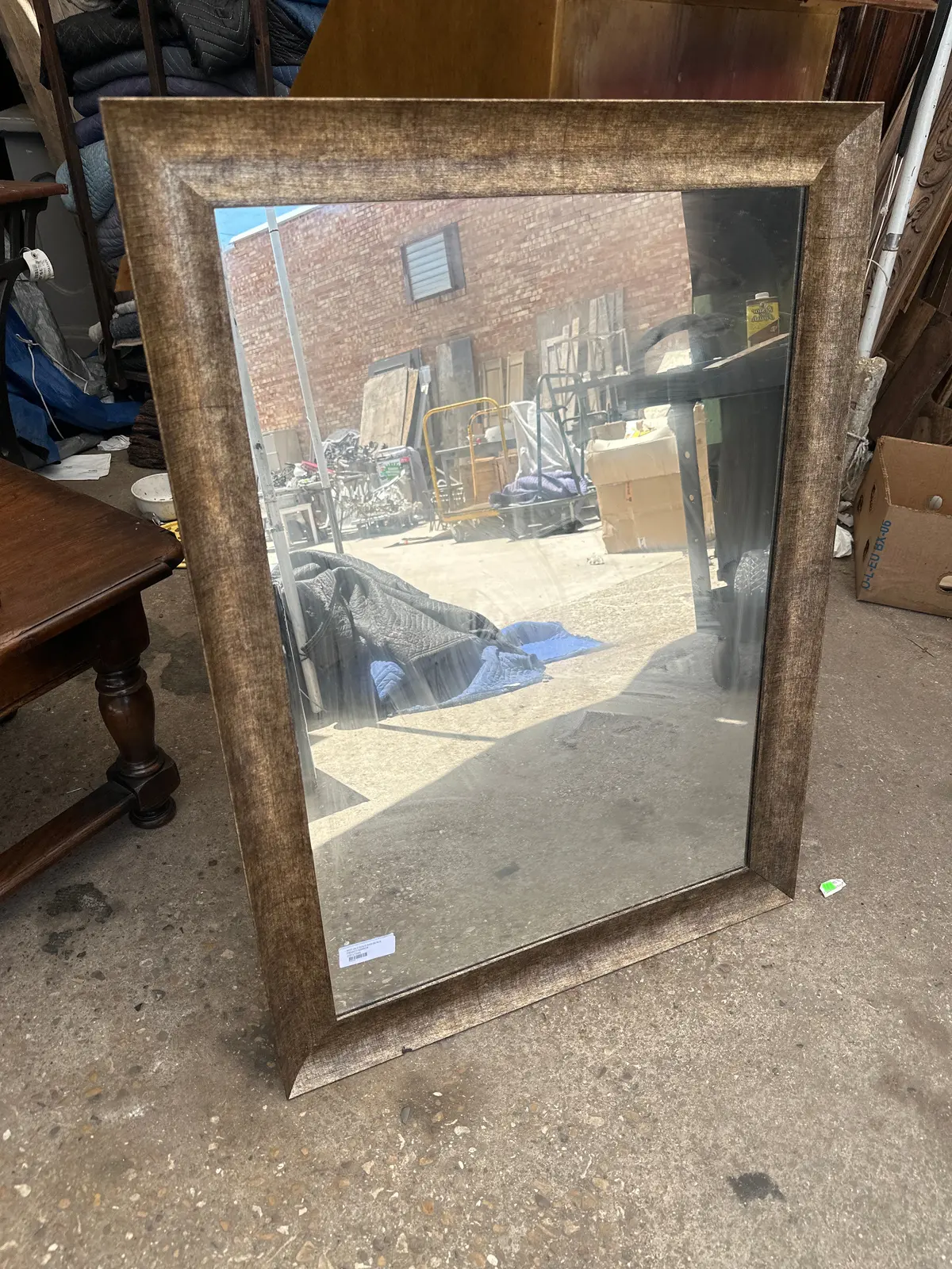 Not Old Gold And Black Framed Mirror 1