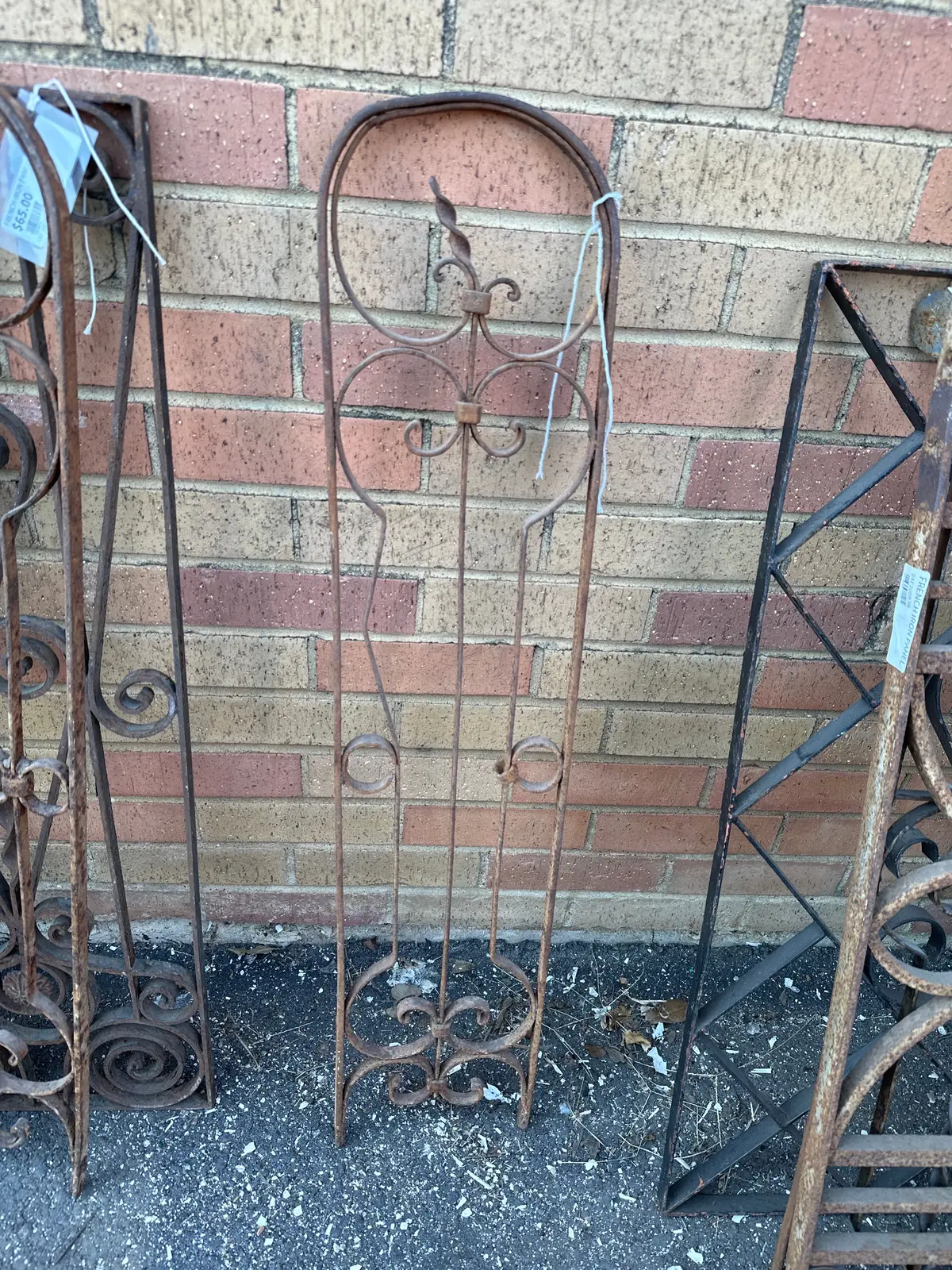 Pair  Of Iron Arched Panels With Circles 1