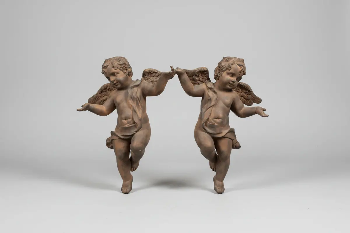 Pair Of Large Composition Cupids 1