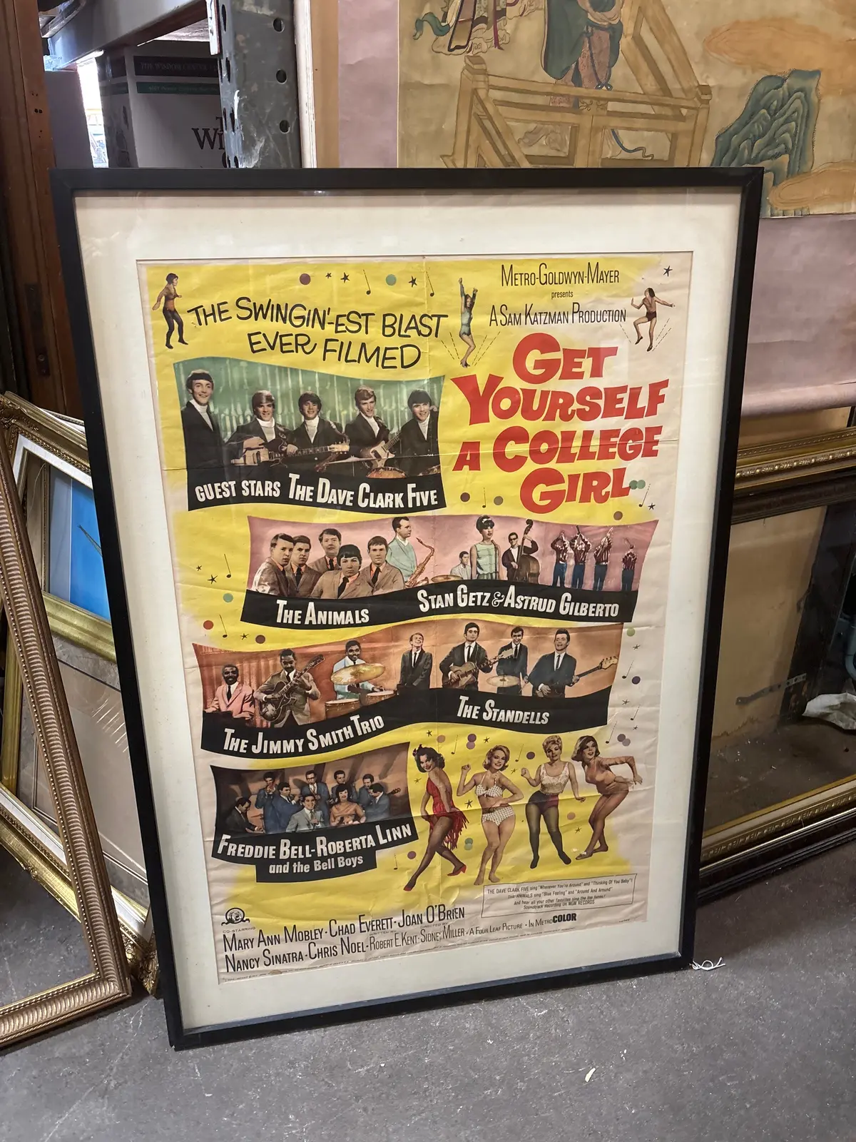 Framed Poster Of Vintage Bands "Get Yourself A College Girl" 1