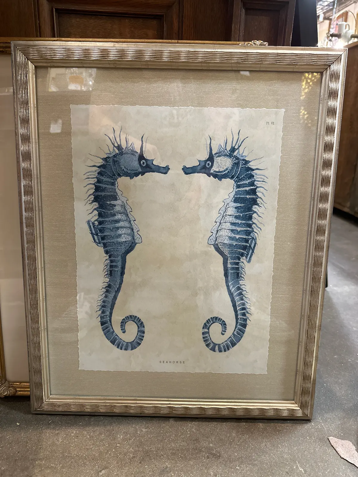 Framed Pair Of Seahorse Print 1