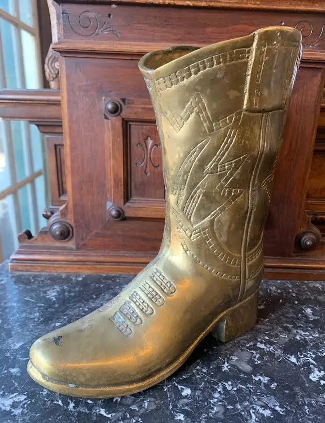Large Brass Cowboy Boot 1