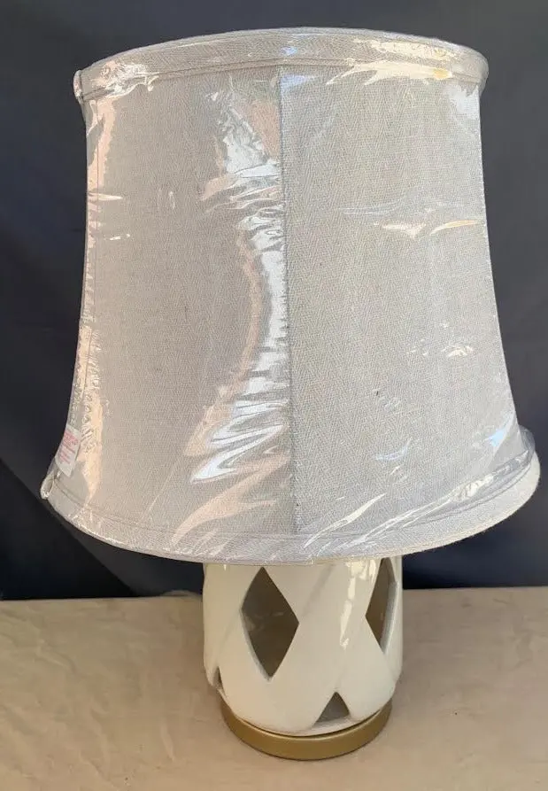 Not Old Ecru Lamp And Shade 1