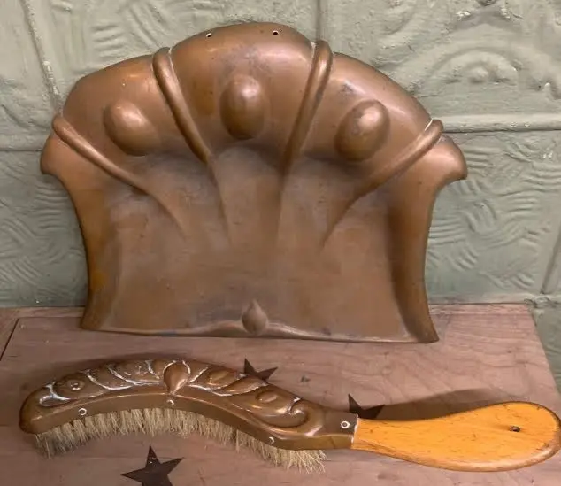 English Copper Embossed Crumber Set 1