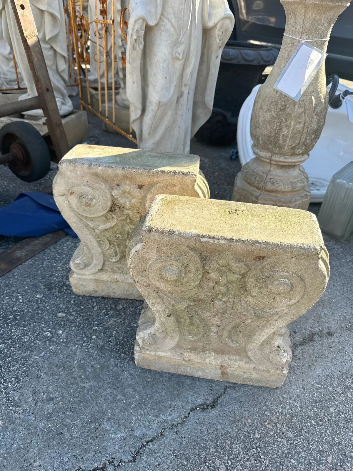 Pair Of Conrete Bench Ends 1