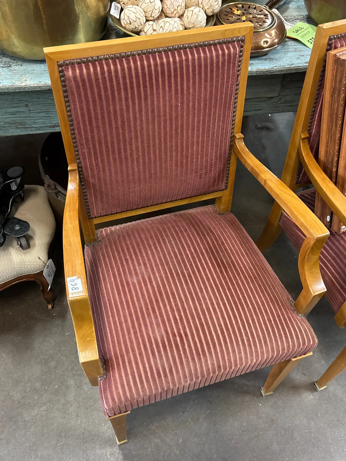 Each Square Back Directoire Cherry Arm Chair 1