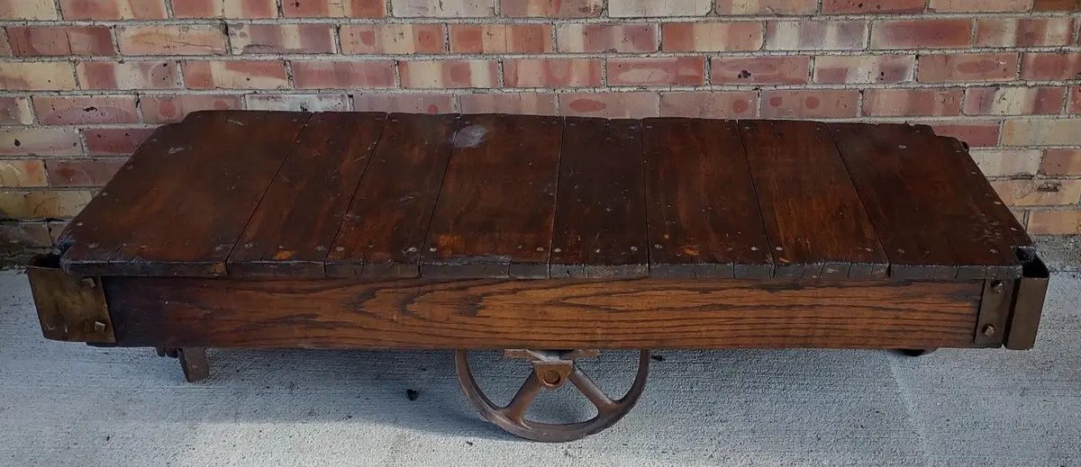Early Industrial Wood And Iron Cart 1
