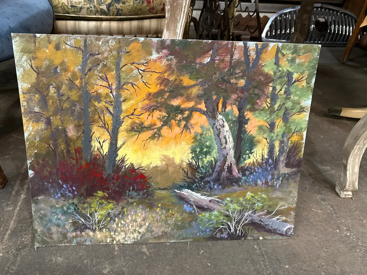 Autumn Forest Painting On Board 1
