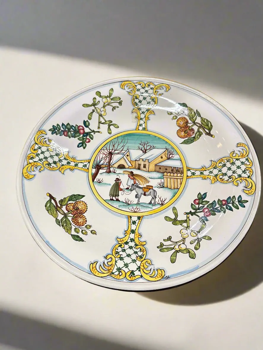 Large Porcelain Charger With Country Farm Scene 1