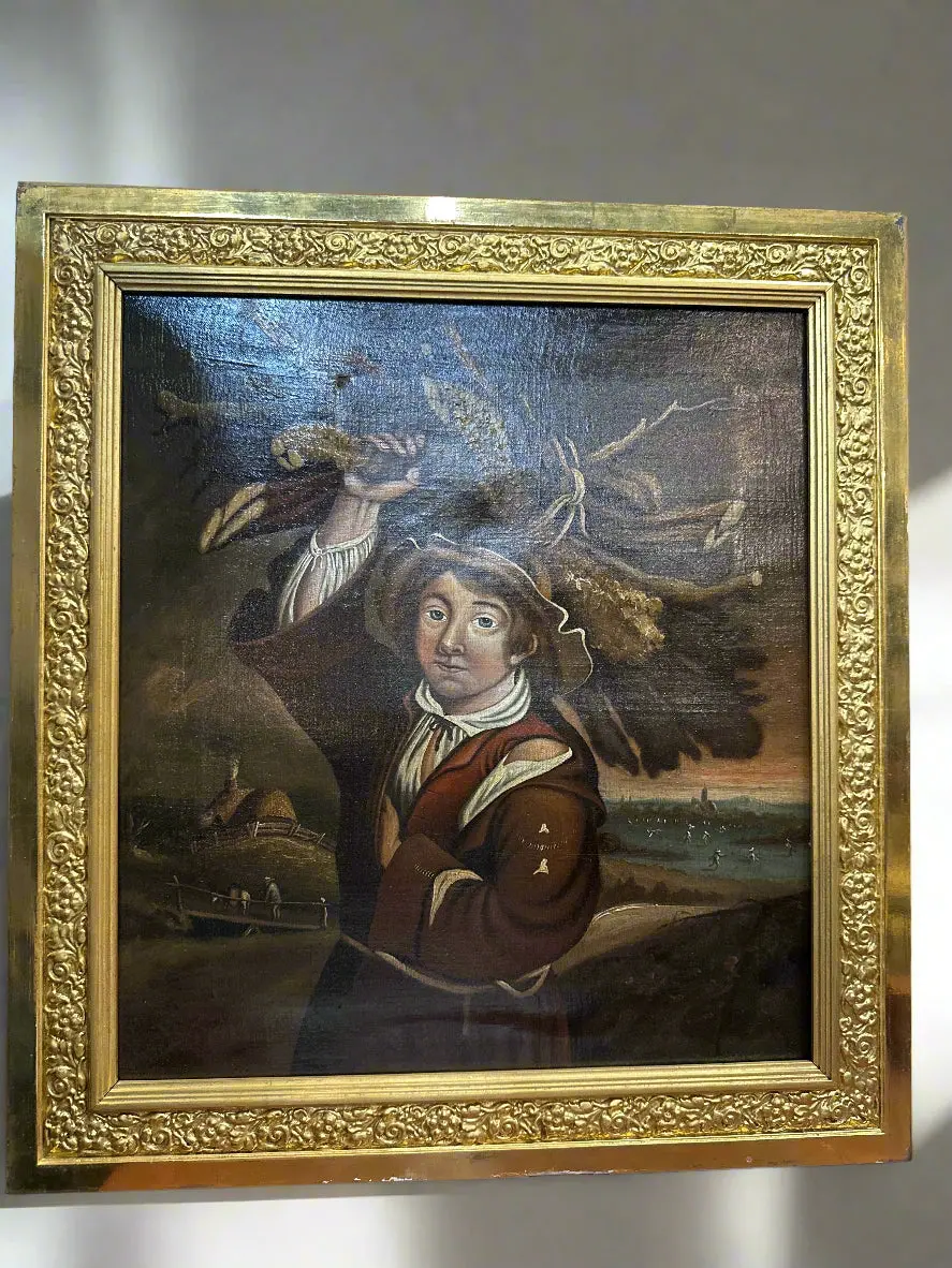 Antique Painted Copy Of Thomas Narker Of Baths "The Wood Boy" 1