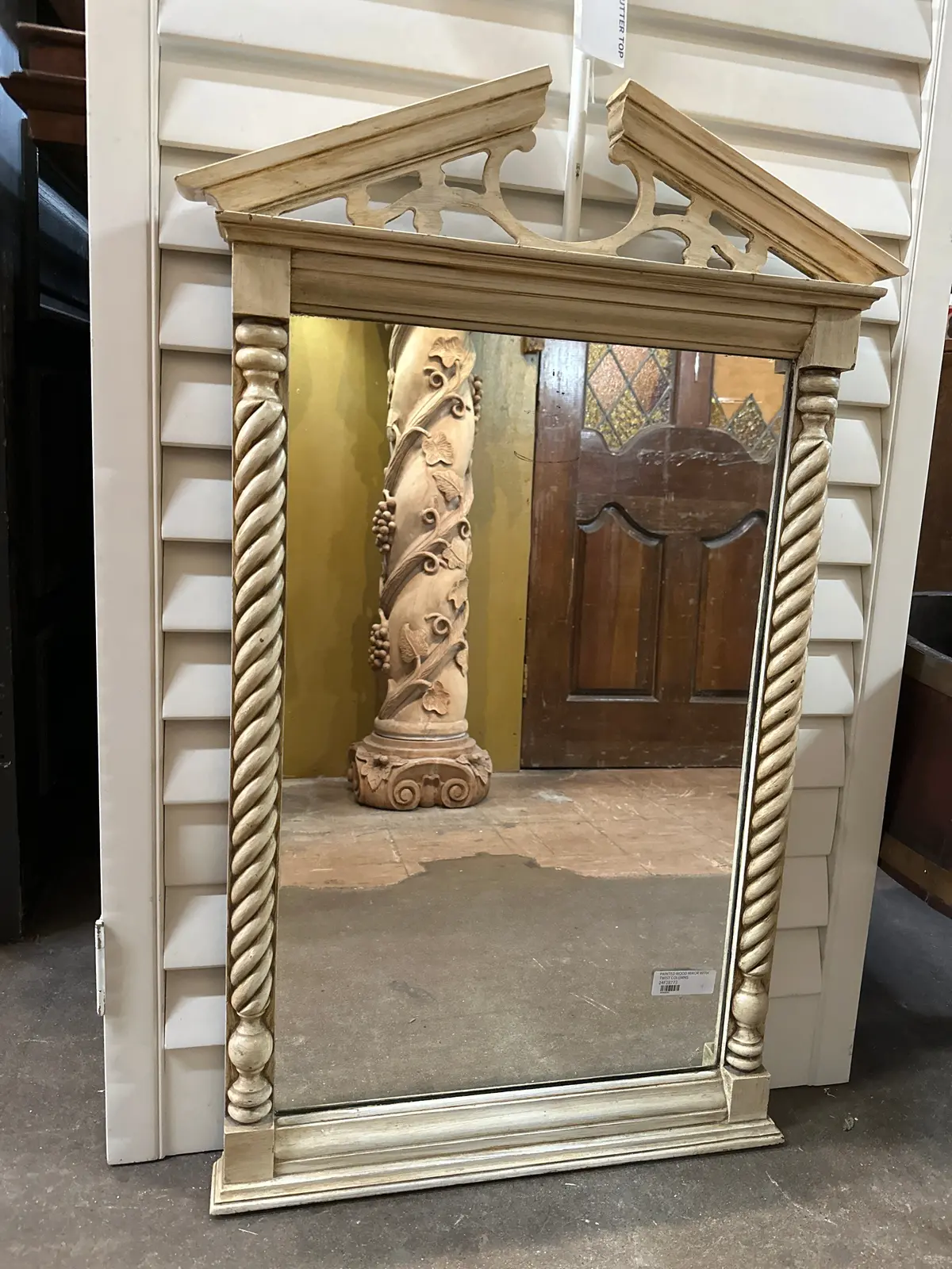 Painted Wood Mirror With Twist Columns 1