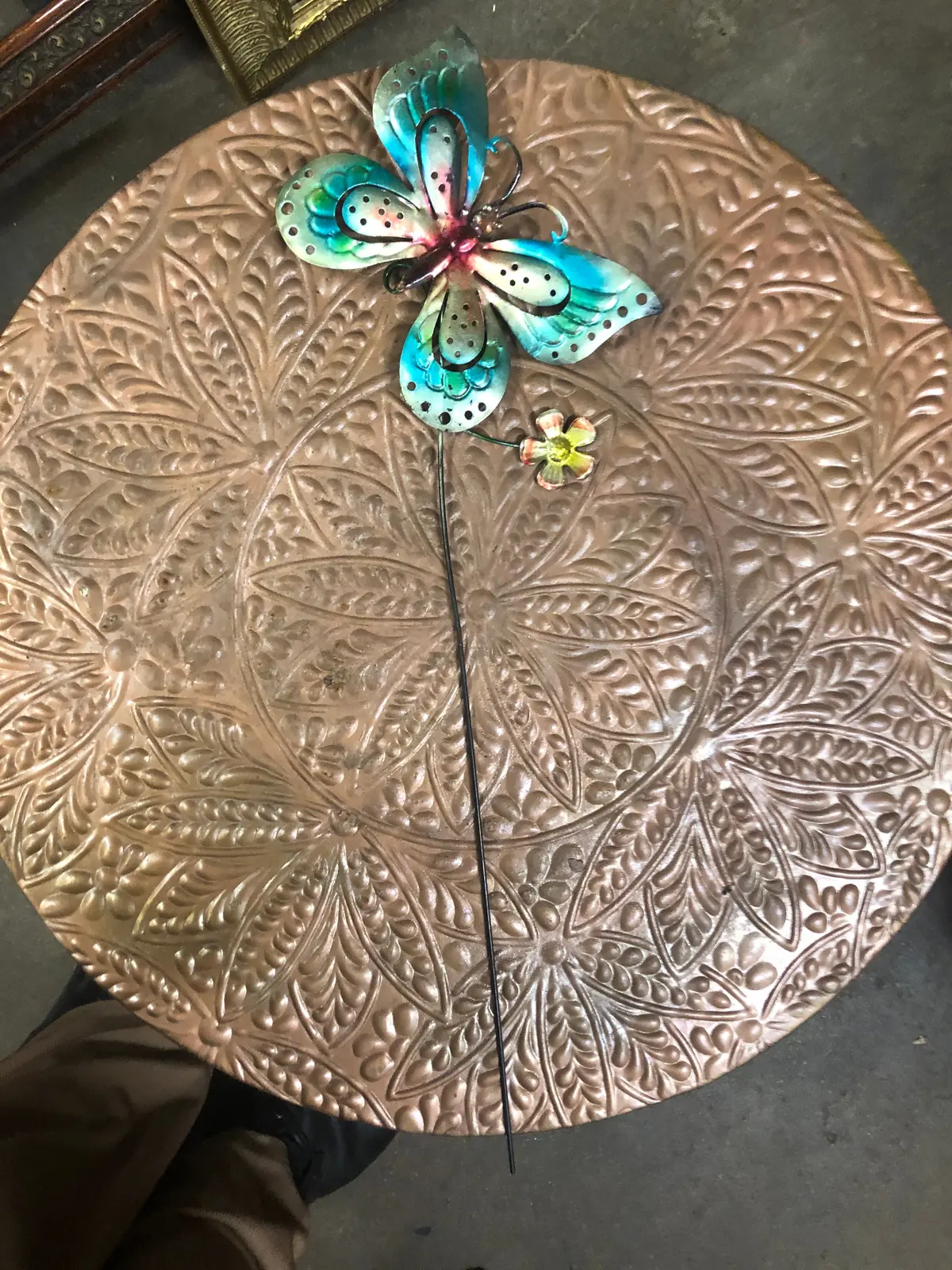 Green And Pink Butterfly On Stick 1