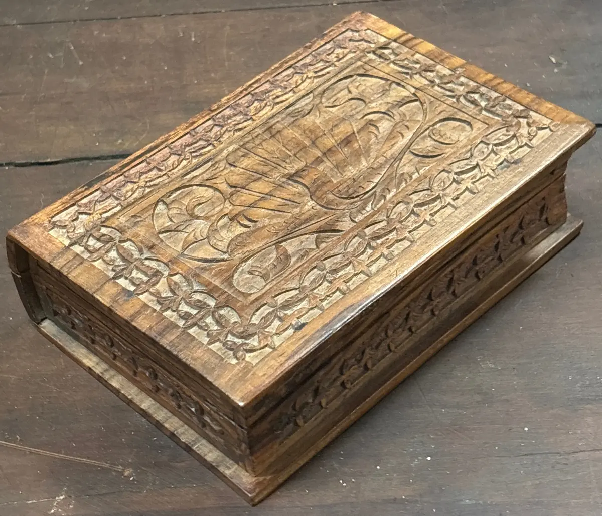 Peacock Carved Indian Box 1